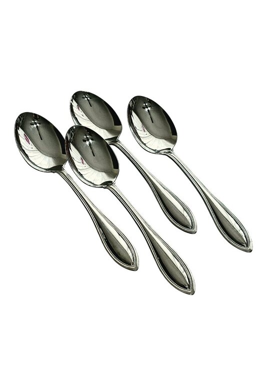 Oneida Other - 4 Oneida Arbor American Harmony Soup Spoon 8" stainless beaded edge timeless des